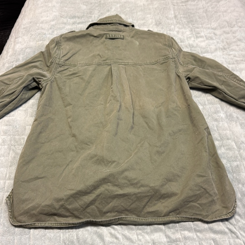 Gap Button Down Shirt, Utility Jacket, Olive Gree… - image 3